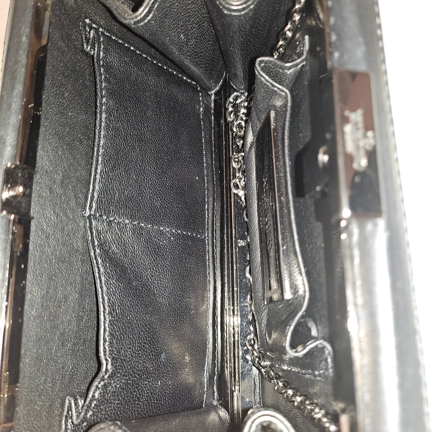 Valentino Black Leather Rockstud Minaudiere w/ Crystal Accents