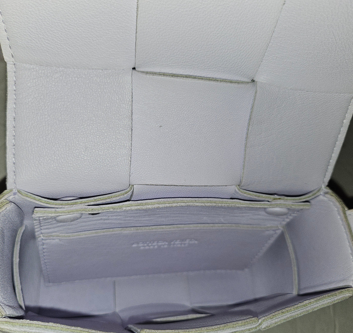 Bottega Veneta lavender intrecciato leather mini cassette crossbody