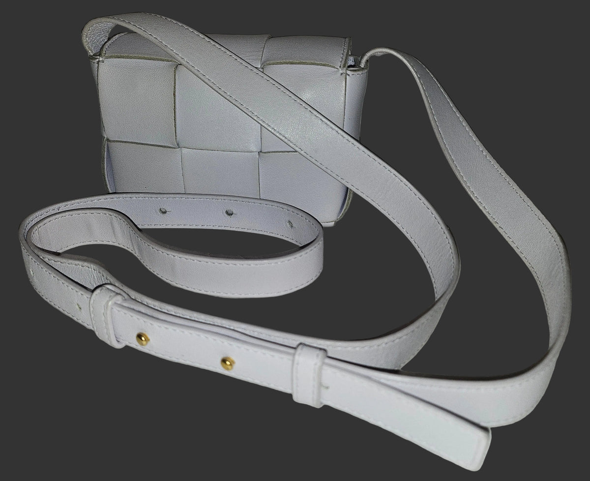 Bottega Veneta lavender intrecciato leather mini cassette crossbody