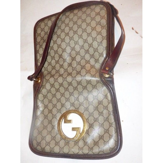 Gucci Brown Guccissima Print Leather Original Blondie Saddle Bag