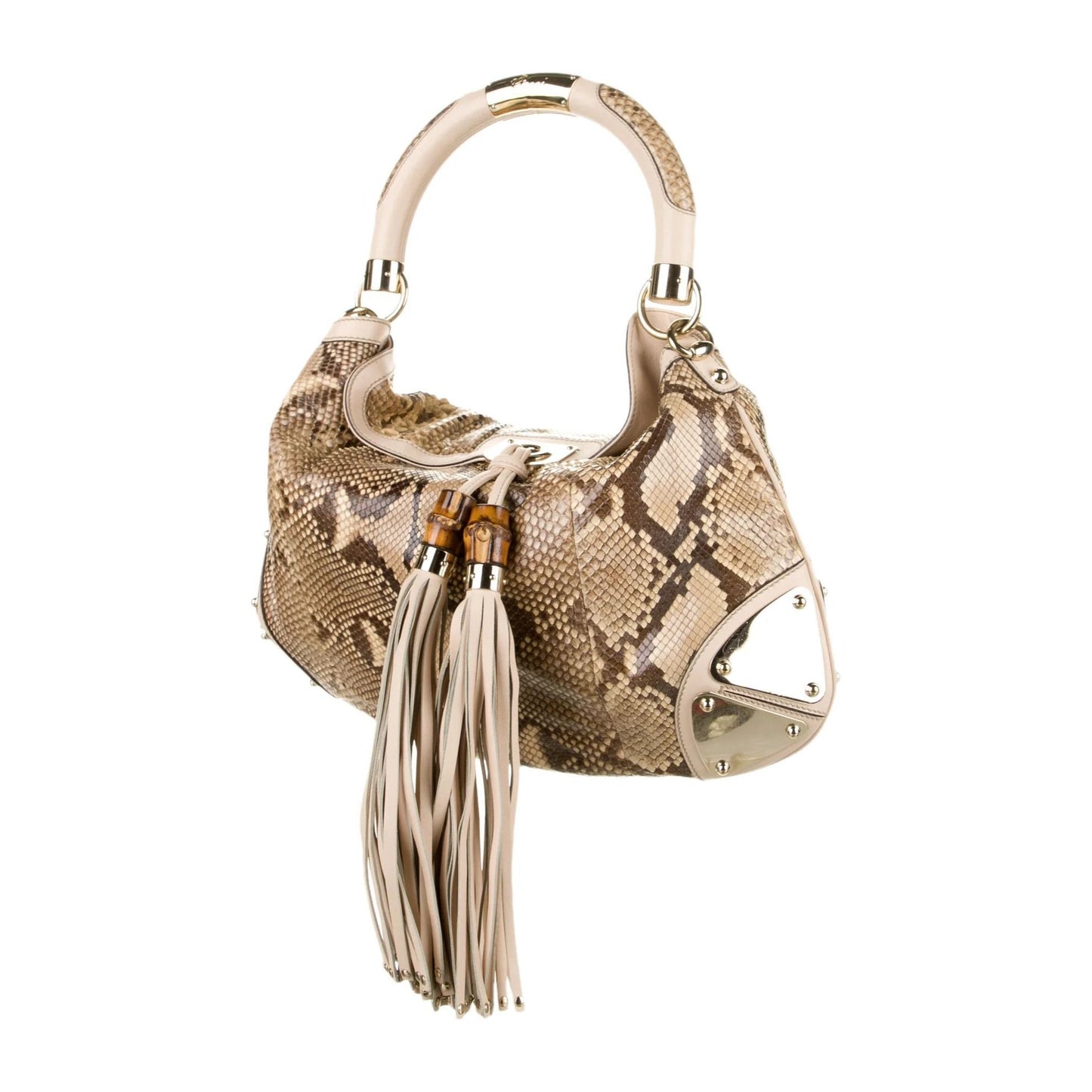 Gucci Indy style python leather two-way w bamboo