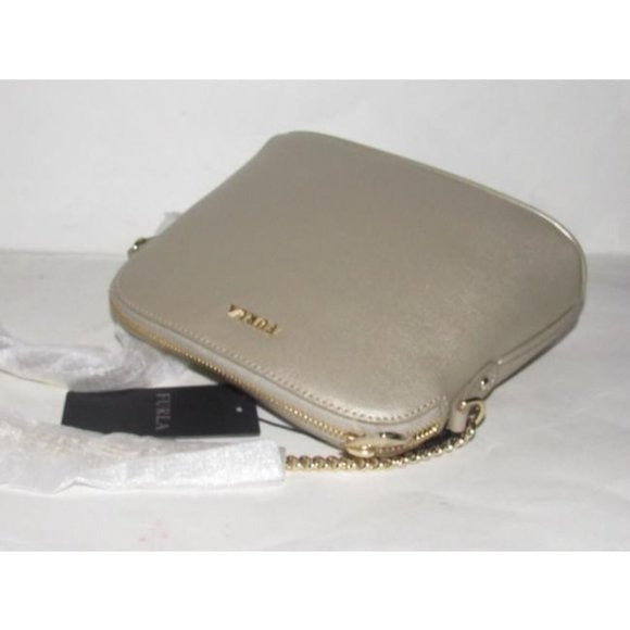 FURLA 'Miky' Pale Gold Leather Cross Body Bag