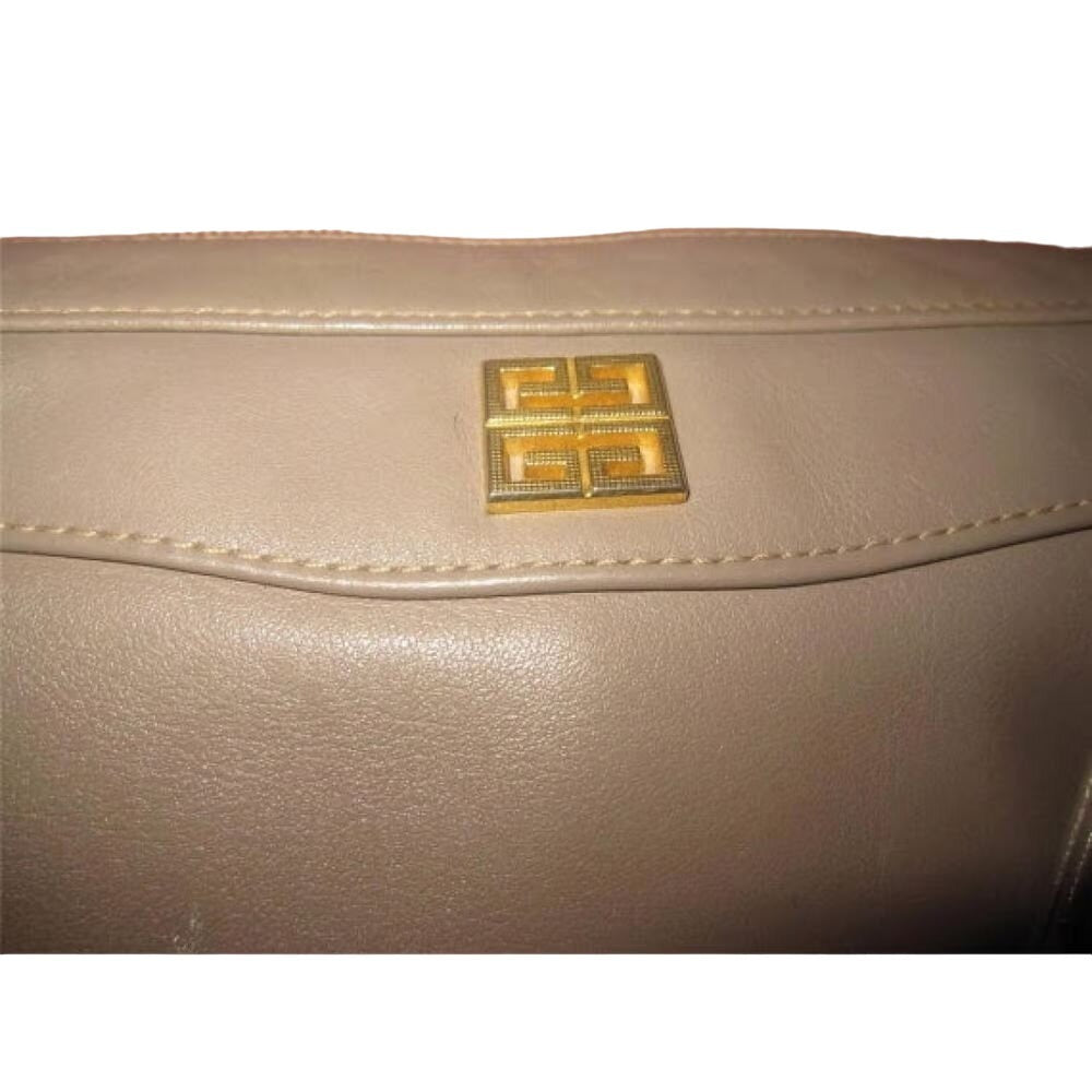 Unique vintage Givenchy taupe leather shoulder bag