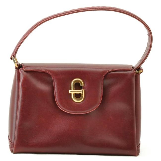Gucci Red Leather Jackie Satchel w Gold G Twist Clasp