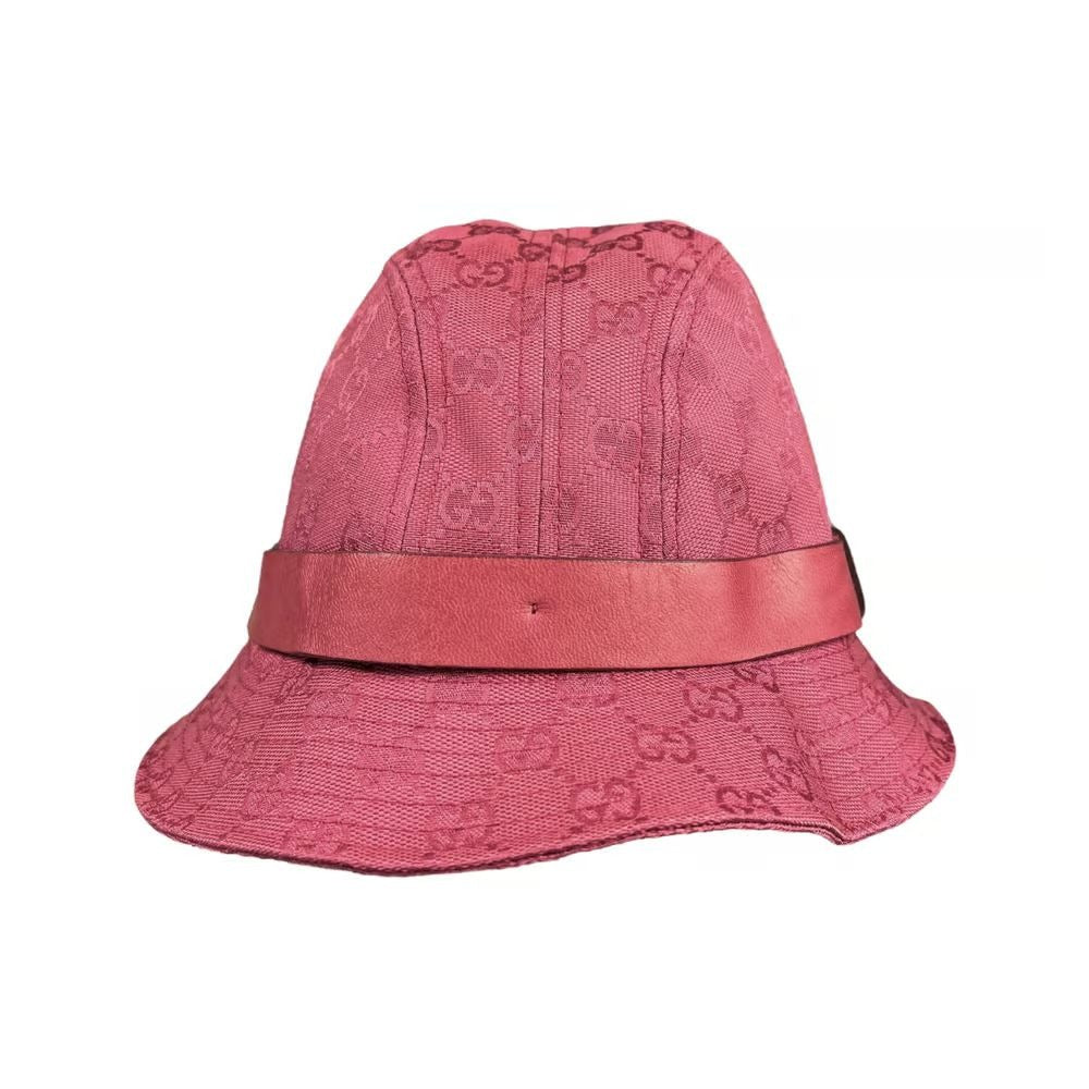 Gucci fuchsia pink Guccissima print Traditional Web Fedora