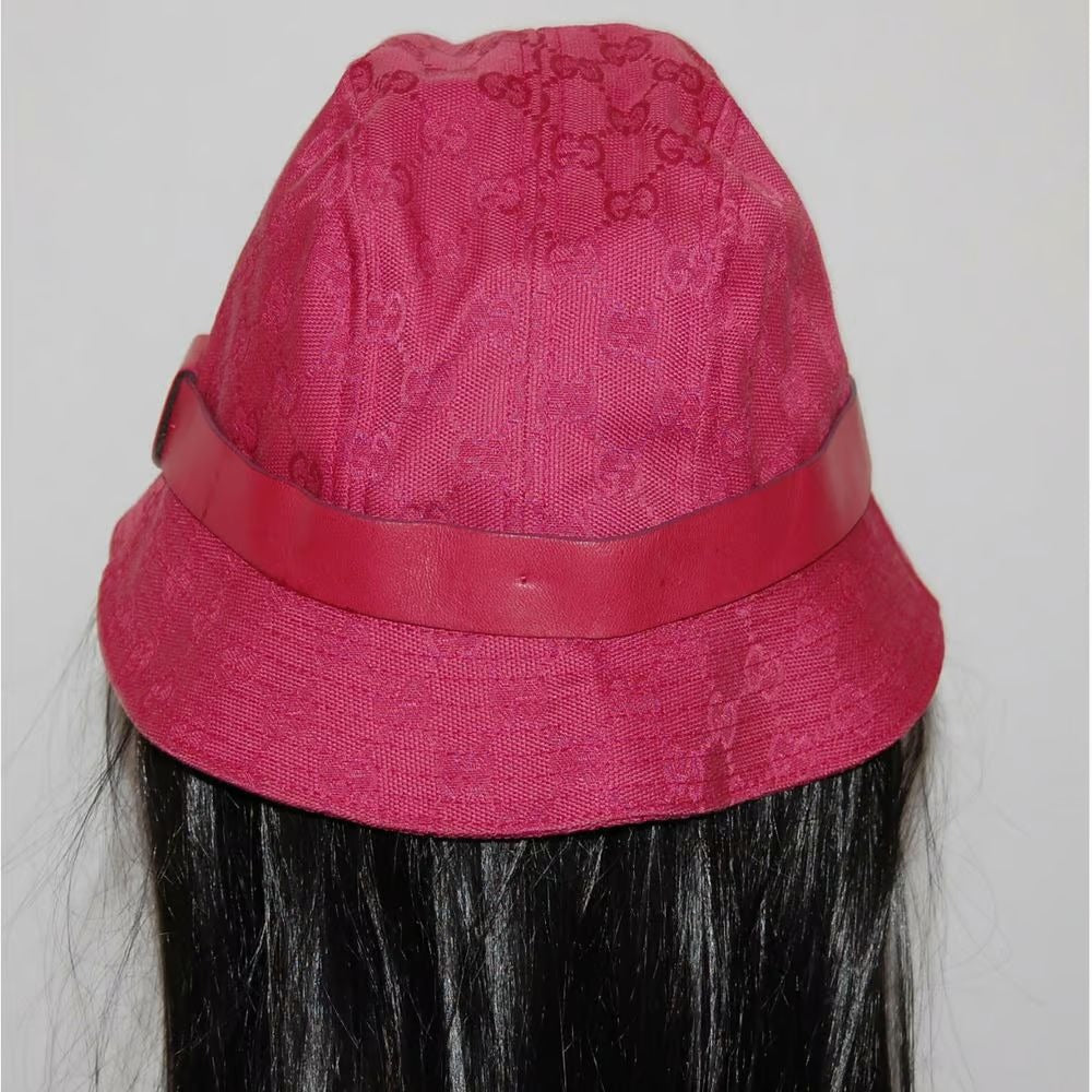 Gucci fuchsia pink Guccissima print Traditional Web Fedora