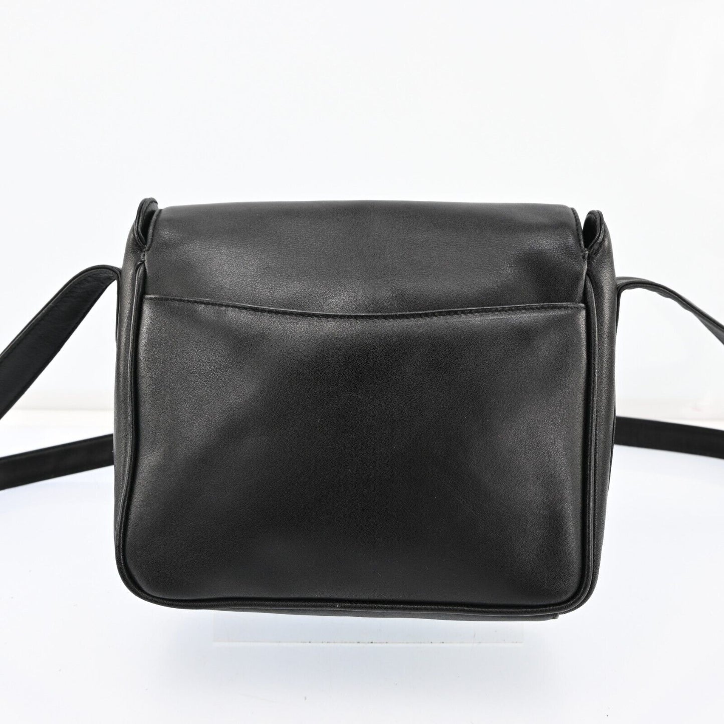 Gucci black leather 1955 Horse-bit cross body with a chrome accent