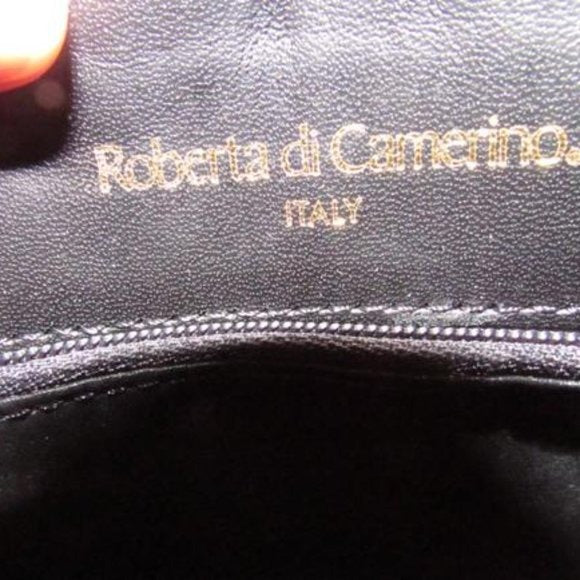 SOLD- Roberta Di Camerino Black Leather Cross Body w Bow