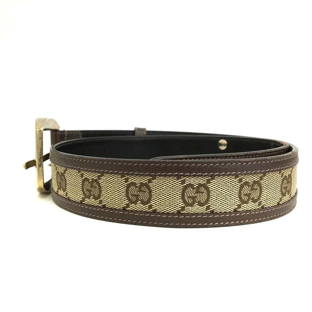 Vintage brown Guccissima leather belt with a gold G buckle