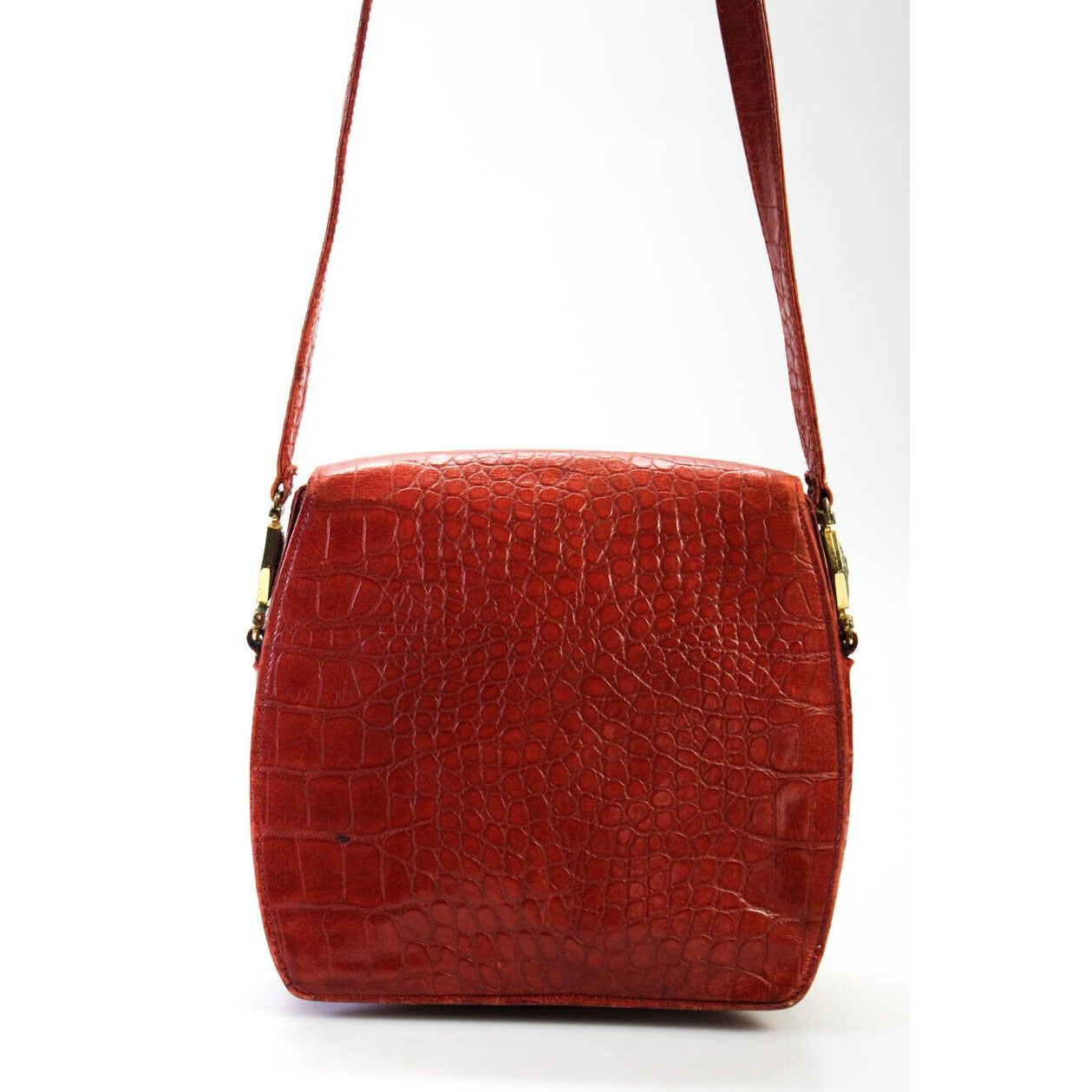 Vintage Gianni Versace red crocodile cross body bag