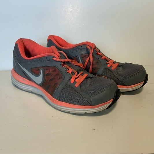 NIKE Gray and Peach Mesh Panel Athletic Sneaker Shoes