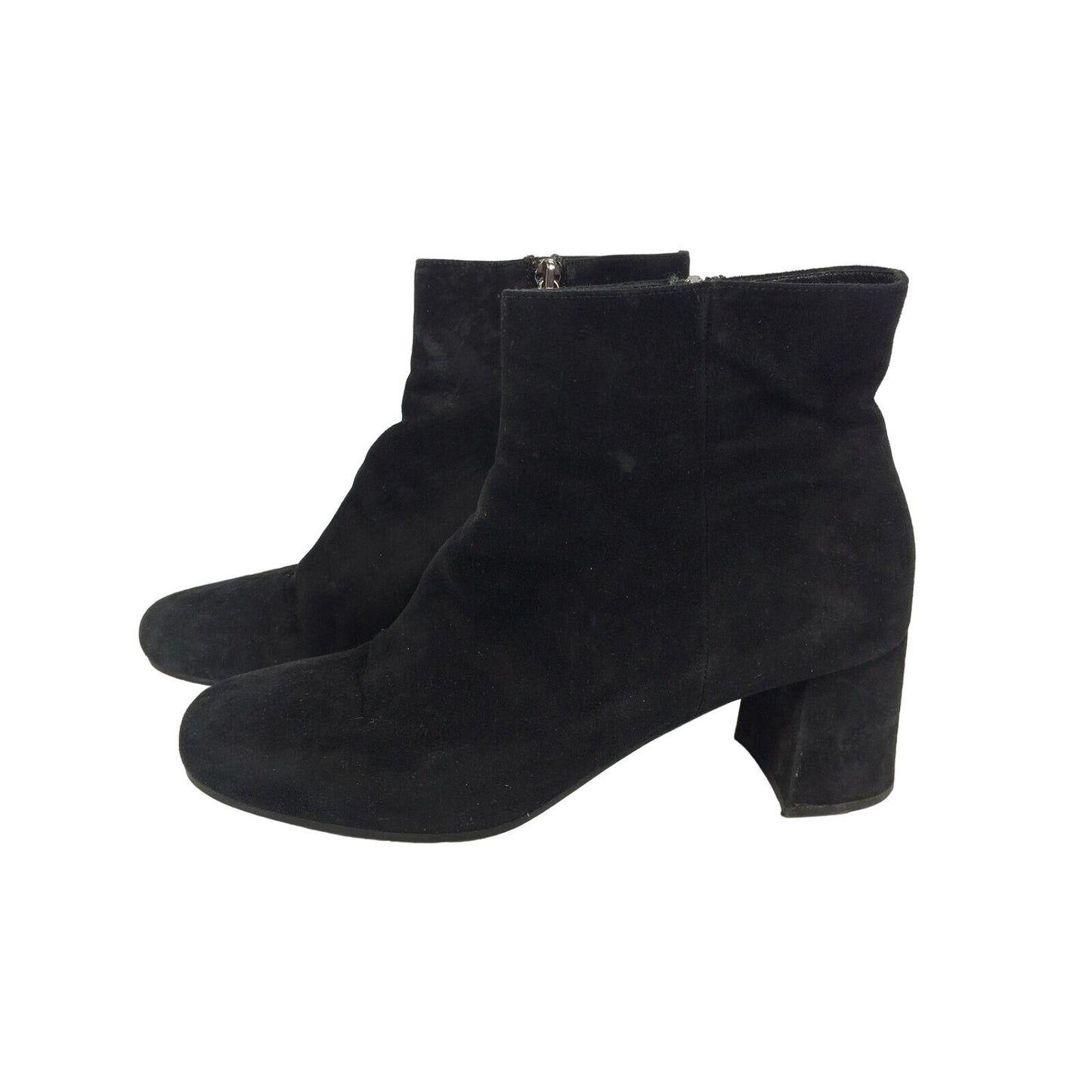 Prada black suede ankle boots