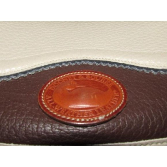 Dooney and Bourke Vintage Brown Ivory Saddle Bag