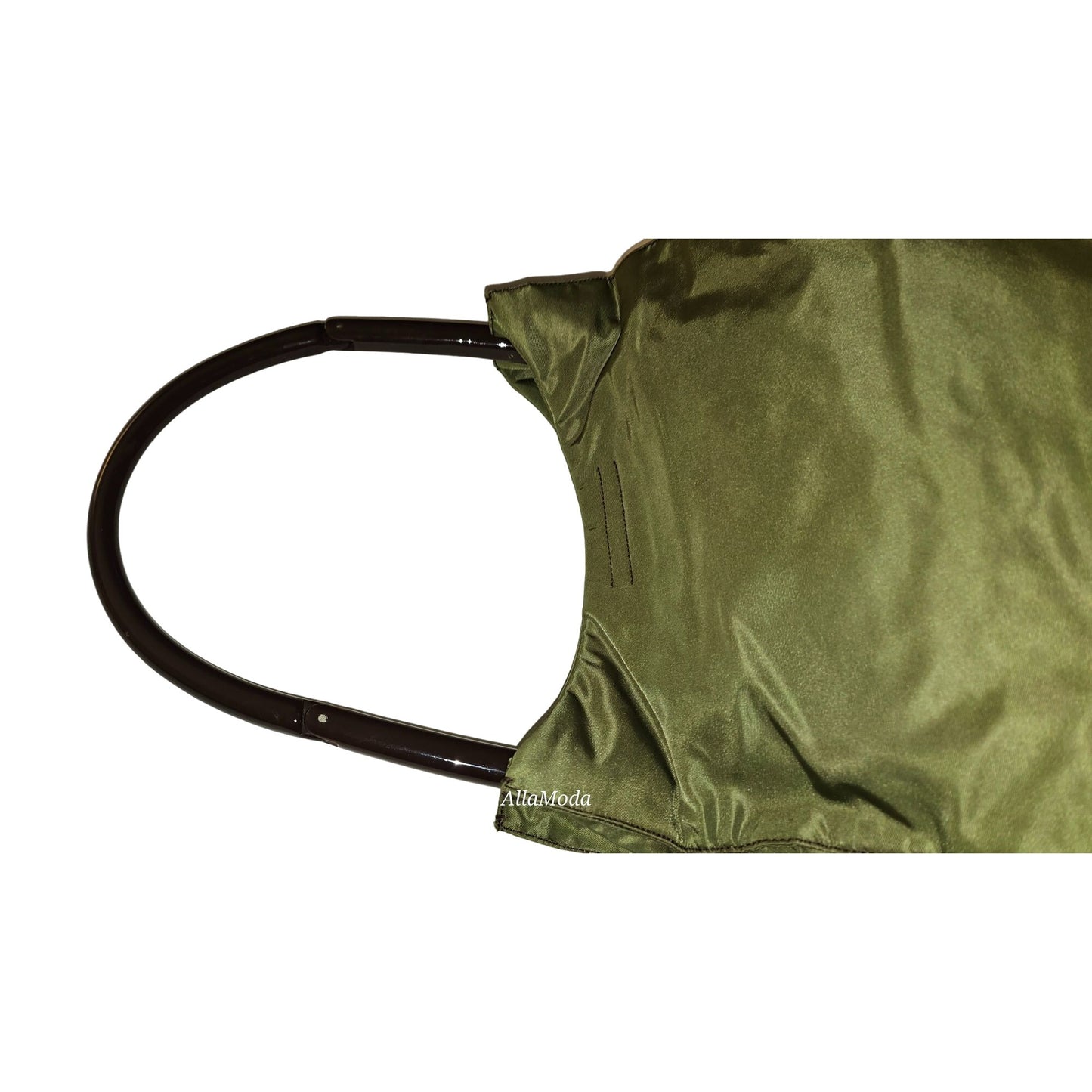 Prada olive nylon 1990's re-edition hobo with a Lucite strap