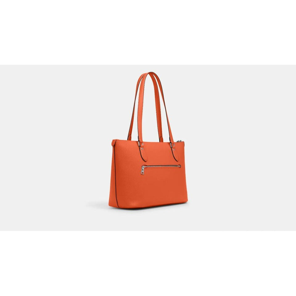 Coach NWT Orange Cross-grain Leather Gallery Tote Bag