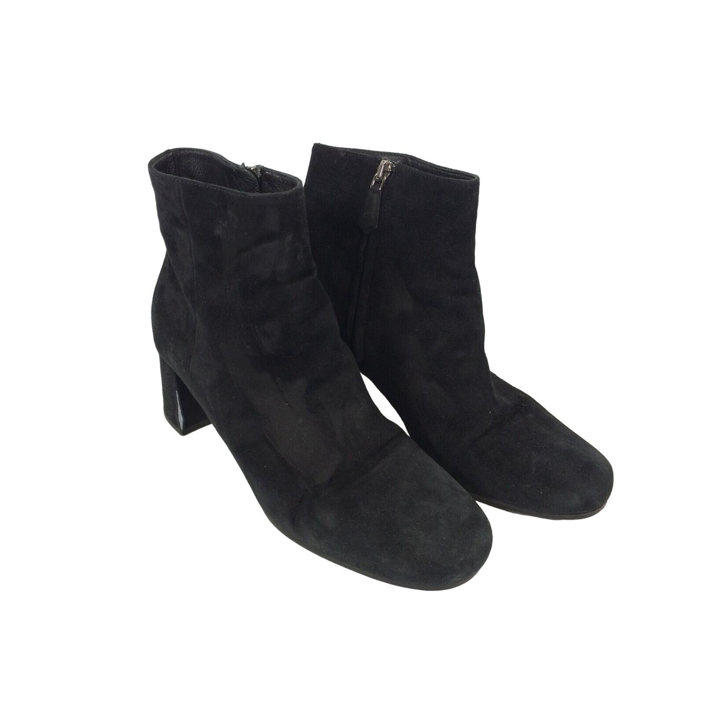 Prada black suede ankle boots