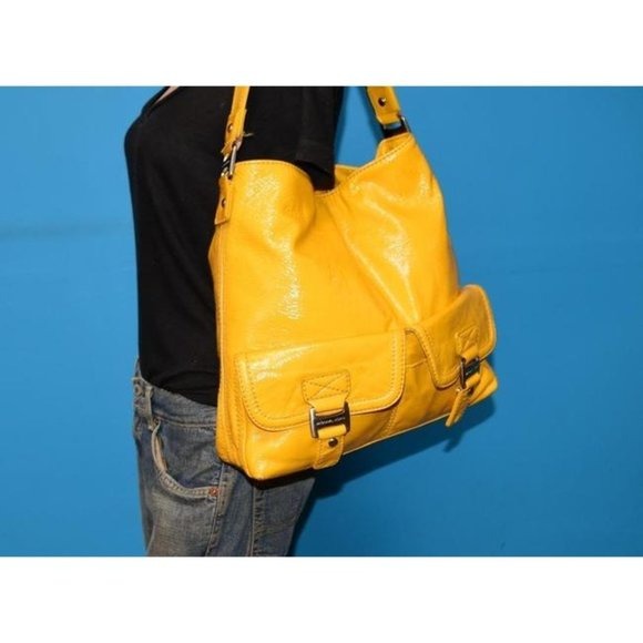 Michael Kors Yellow Patent Leather XL Hobo