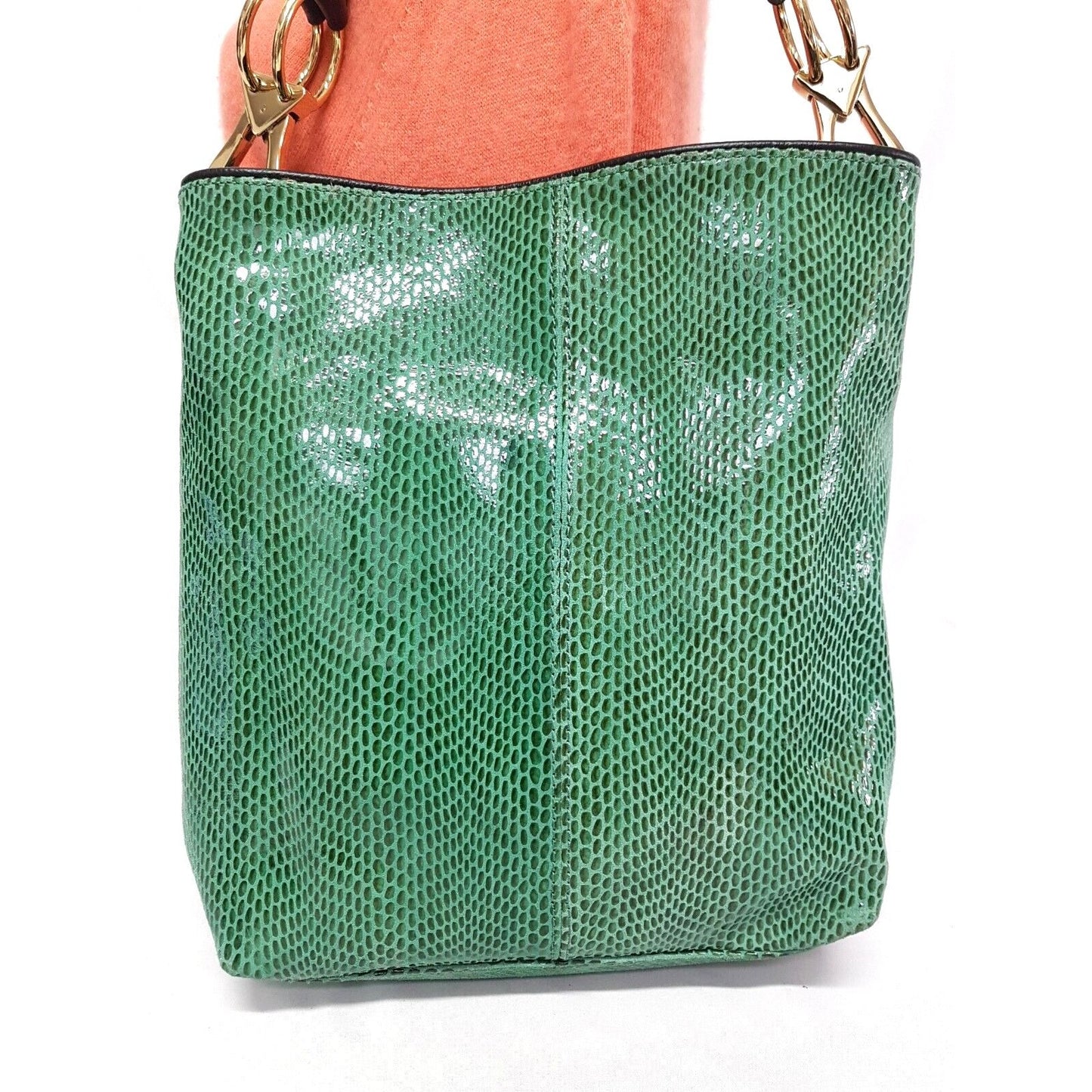 Jean- Pierre Klifa green lizard XL hobo w gold accents