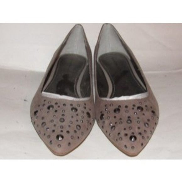 Bandolino DAIMEE Taupe Suede Studded Flats