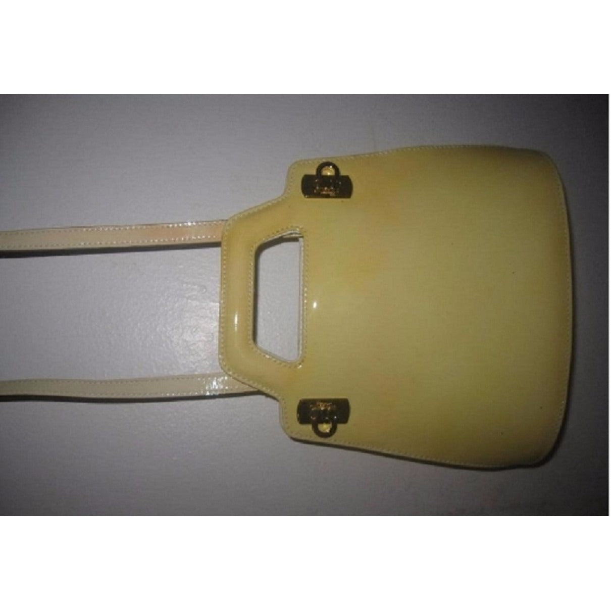 Ferragamo yellow patent leather two-way handbag- RE-RELEASED!