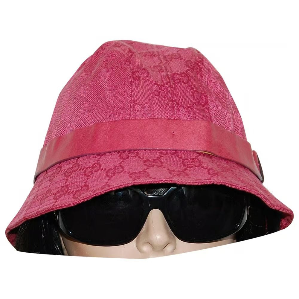 Gucci fuchsia pink Guccissima print Traditional Web Fedora