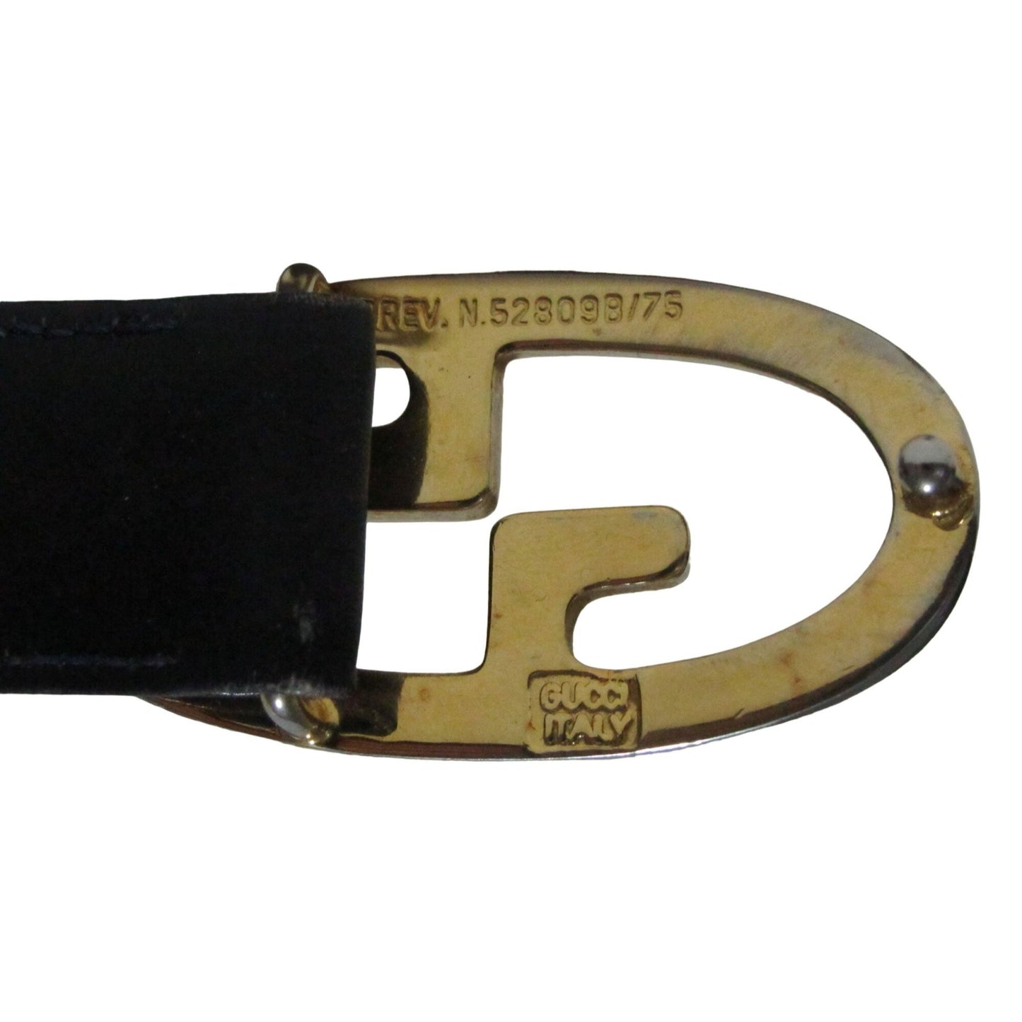 Gucci navy Guccissima leather belt w two- tone GG logo buckle