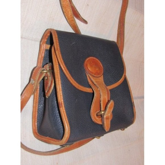 Dooney and Bourke Vintage Textured Navy Leather Crossbody