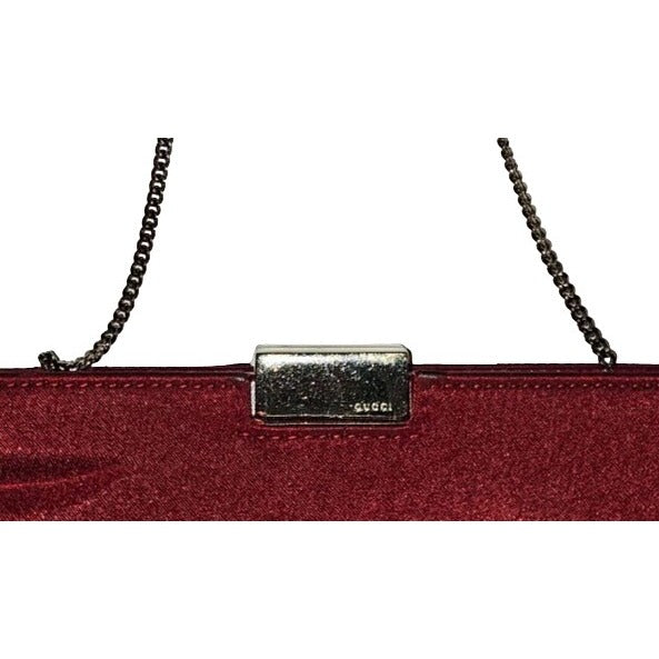 Gucci Tom Ford era red silk & silver two-way evening bag