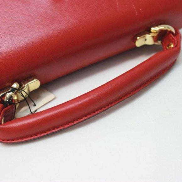 Roberta Di Camerino Red Leather Vintage Designer Satchel Purse