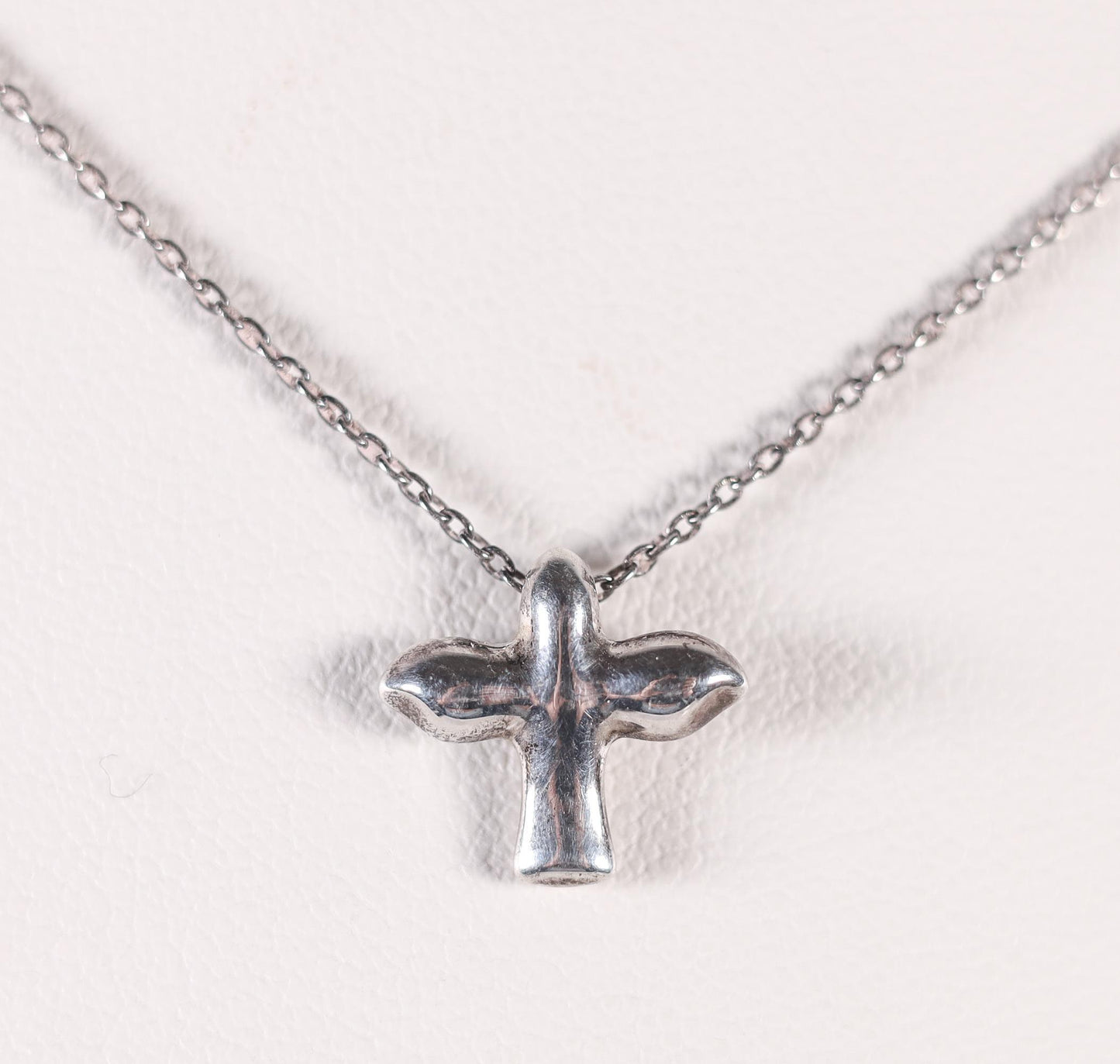 Tiffany discontinued peace dove or cross pendant on a 16" chain