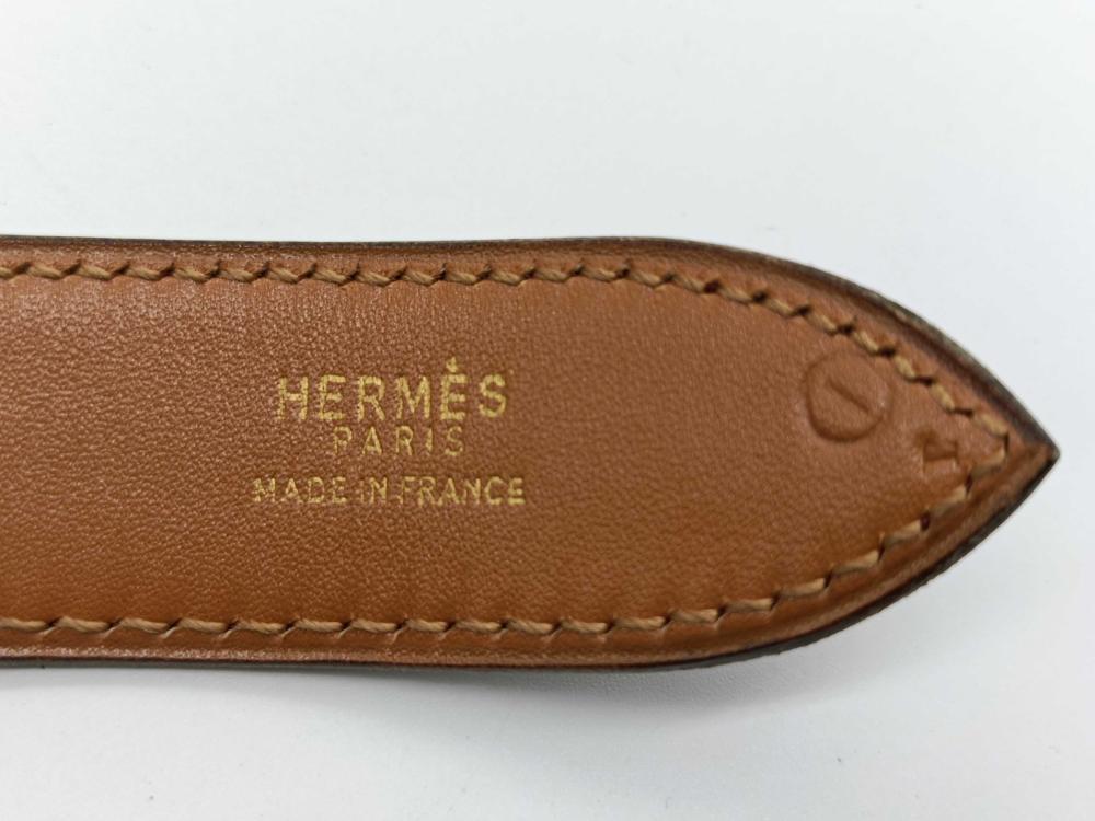 Hermes burgundy leather bet with gold engraved buckle