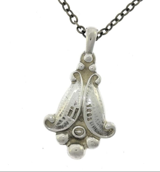 Georg Jensen 1998 sterling signature necklace with diamond