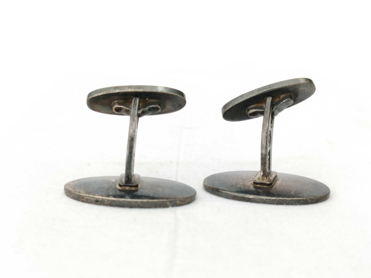 Georg Jensen sterling silver cufflinks with oxidized & engraved design