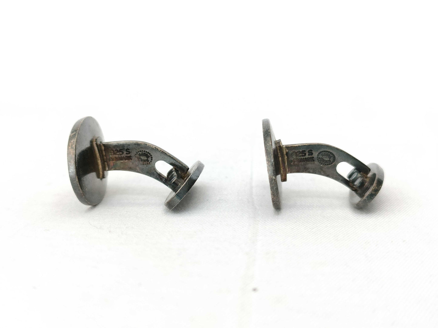 Georg Jensen sterling silver cufflinks with oxidized & engraved design