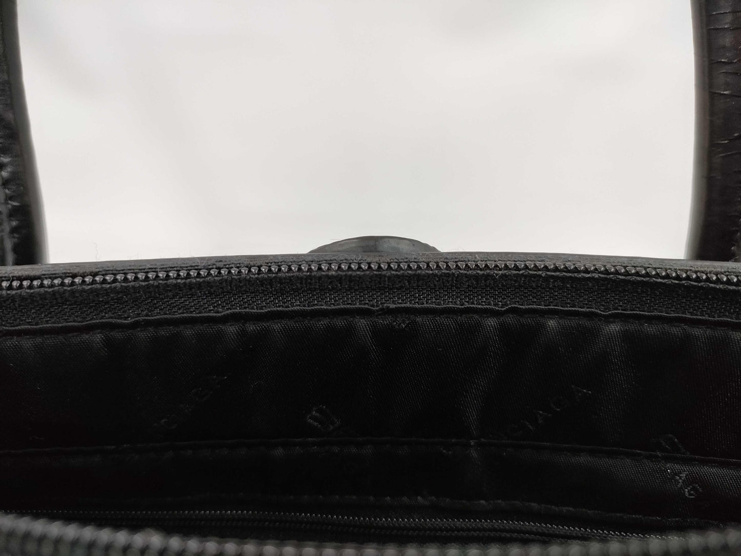 Balenciaga black logo print canvas & leather large tote bag from 70s - 80s