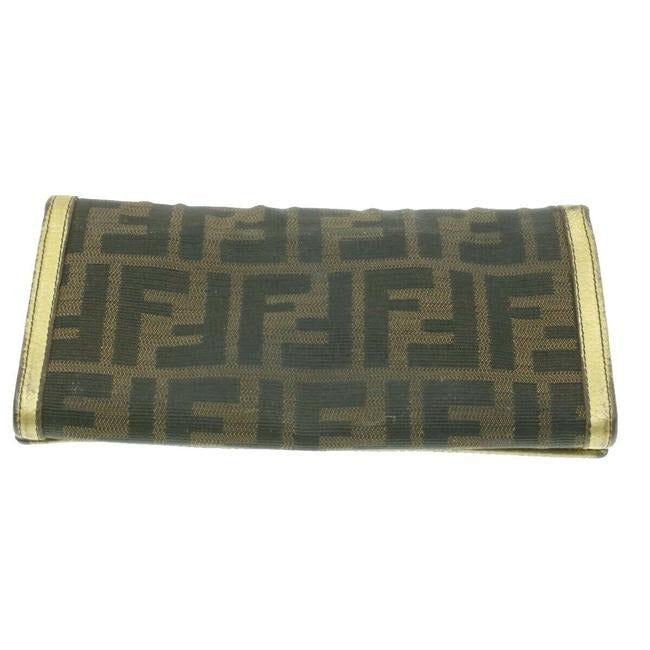 Fendi Zucca Print & Gold Leather Wallet