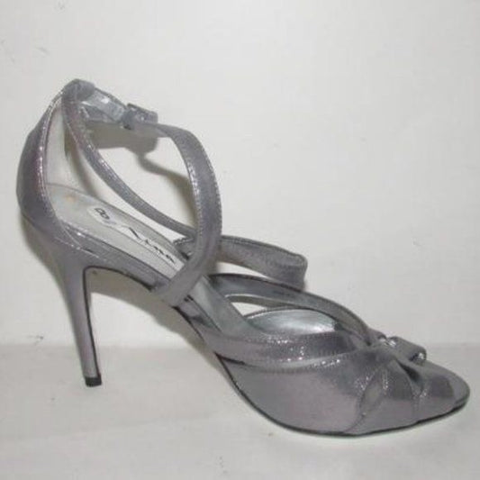 Nina Sparkly Silver Strappy Sandals Stiletto NWOB