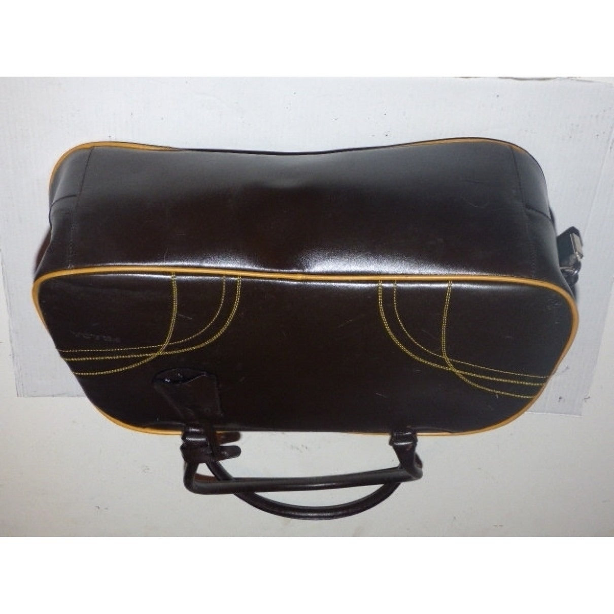 Prada 1990's brown leather bowling bag