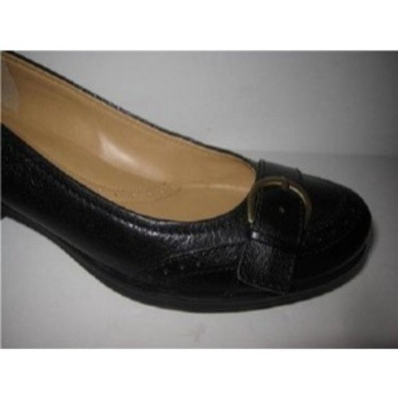 Naturalizer PREMA, Size 7, Black Leather & Brass Flats