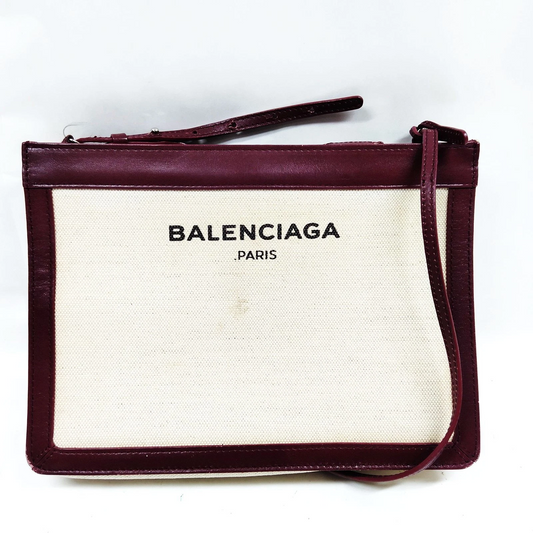 Balenciaga canvas & leather two-way classic logo purse