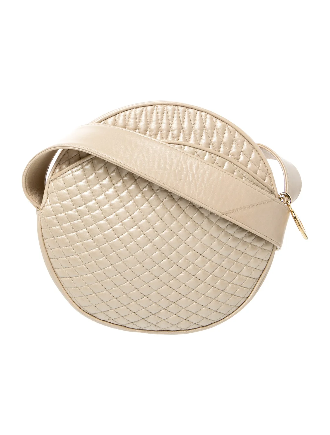 Bally ivory quilted leather round canteen crossbody