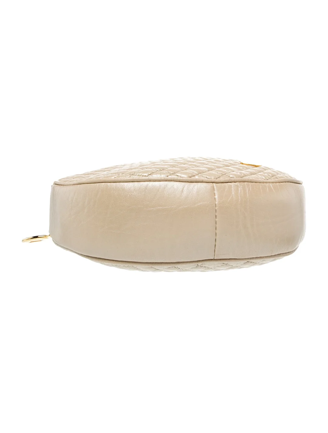 Bally ivory quilted leather round canteen crossbody