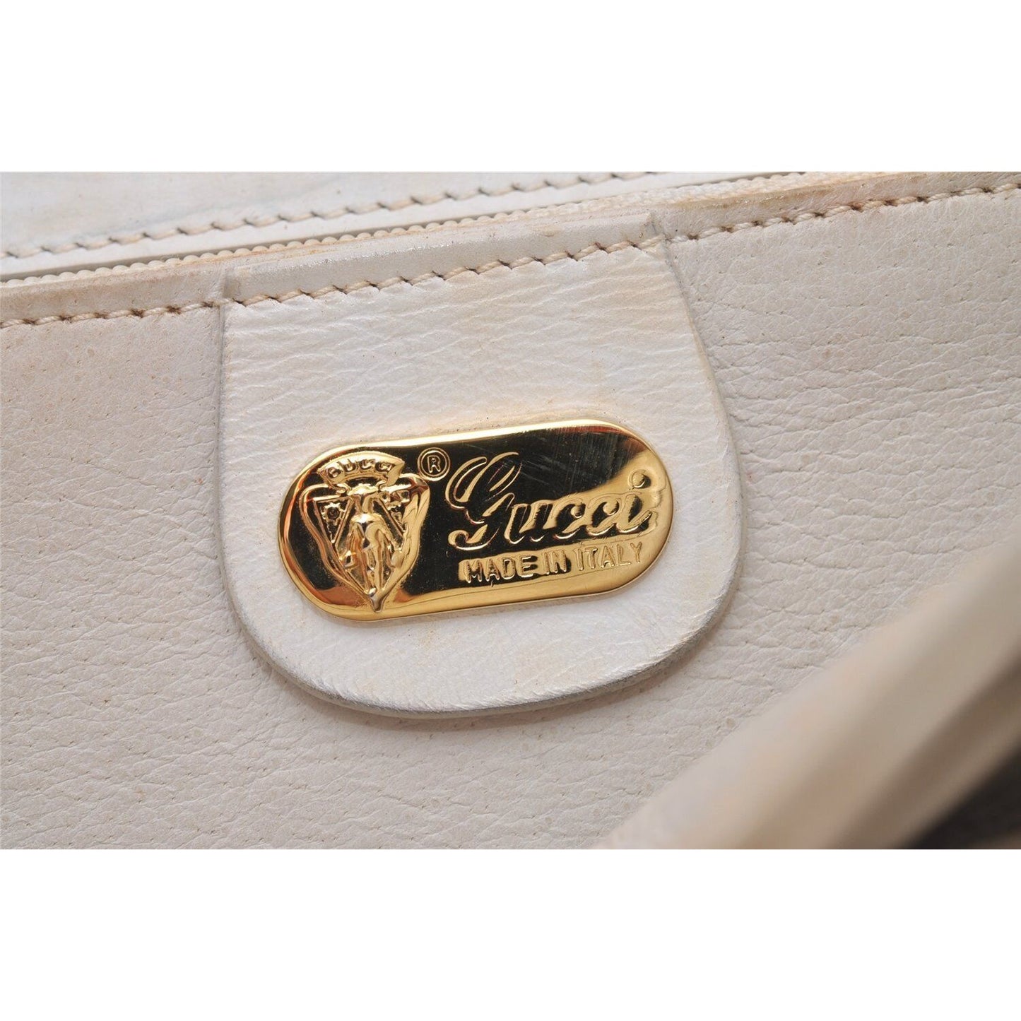 Gucci Ivory Leather 1955 Horse-bit Shoulder bag with two-tone hardware