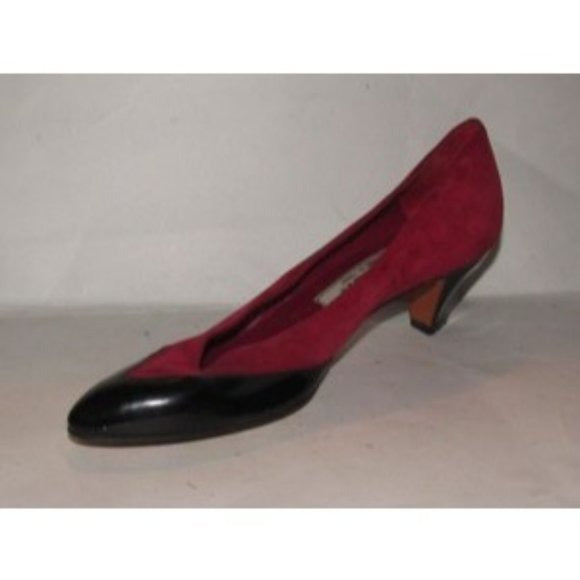 Bally Vintage Black Patent Leather and Red Suede