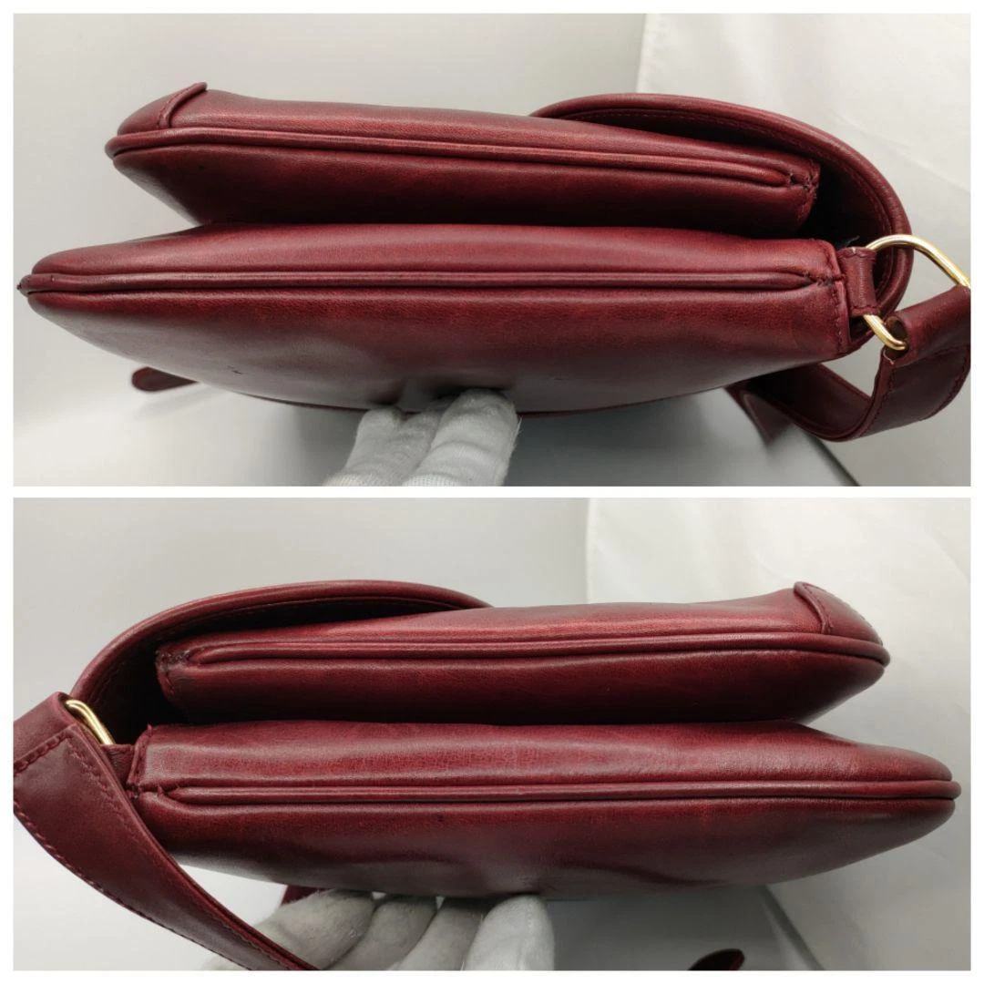 Gucci Burgundy Leather Two Way Purse w Enamel & Gold GG Clasp!
