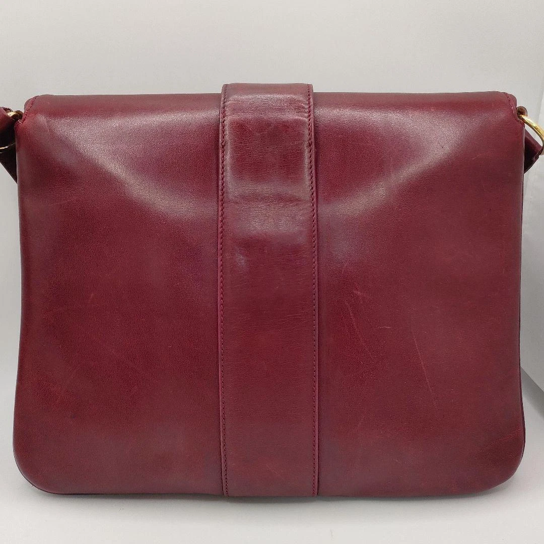 Gucci Burgundy Leather Two Way Purse w Enamel & Gold GG Clasp!