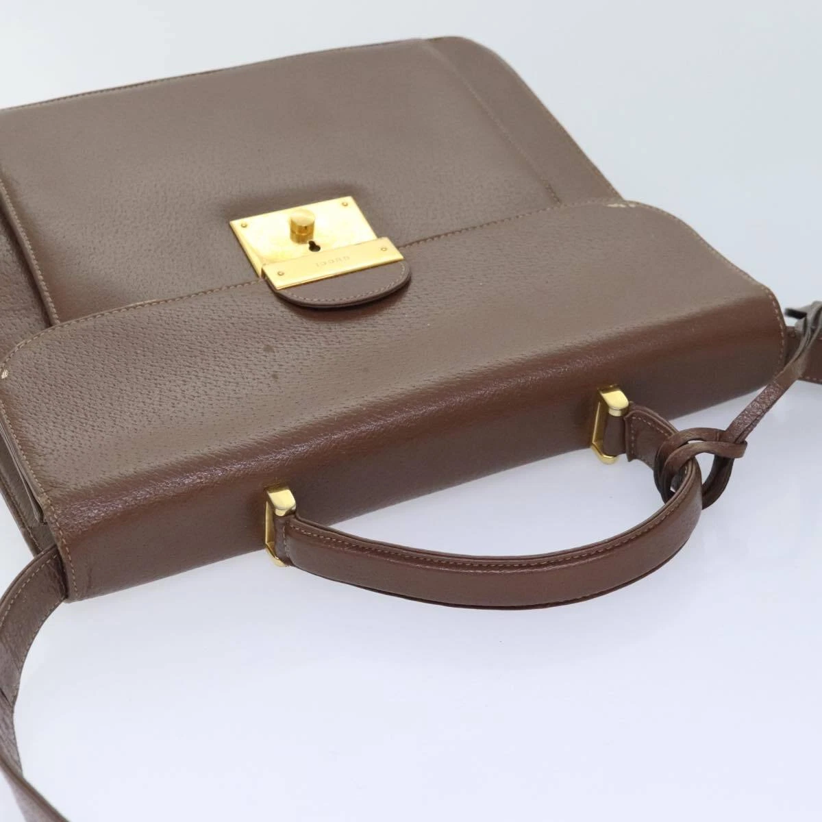 Gucci camel leather original 'Lady Lock style' two-way bag