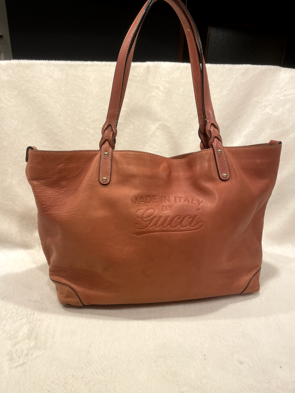 Gucci Bag Guccissima Print Brown And Gg Leather Tote