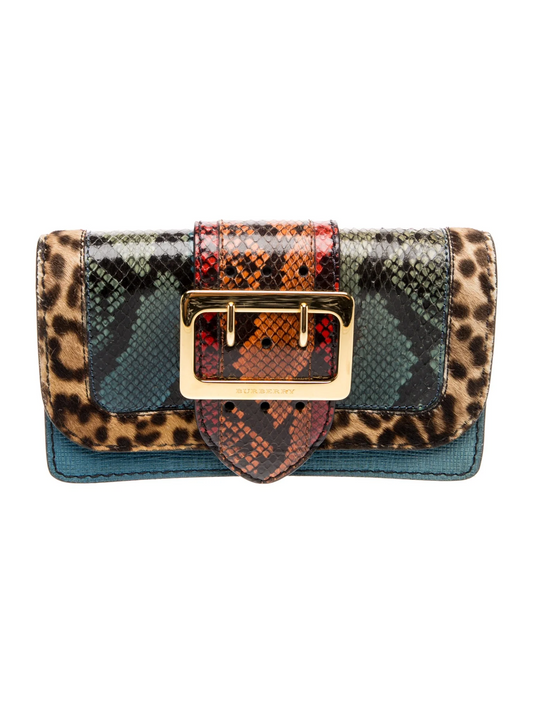 Burberry House Check Patchwork Buckle Clutch/Cross body