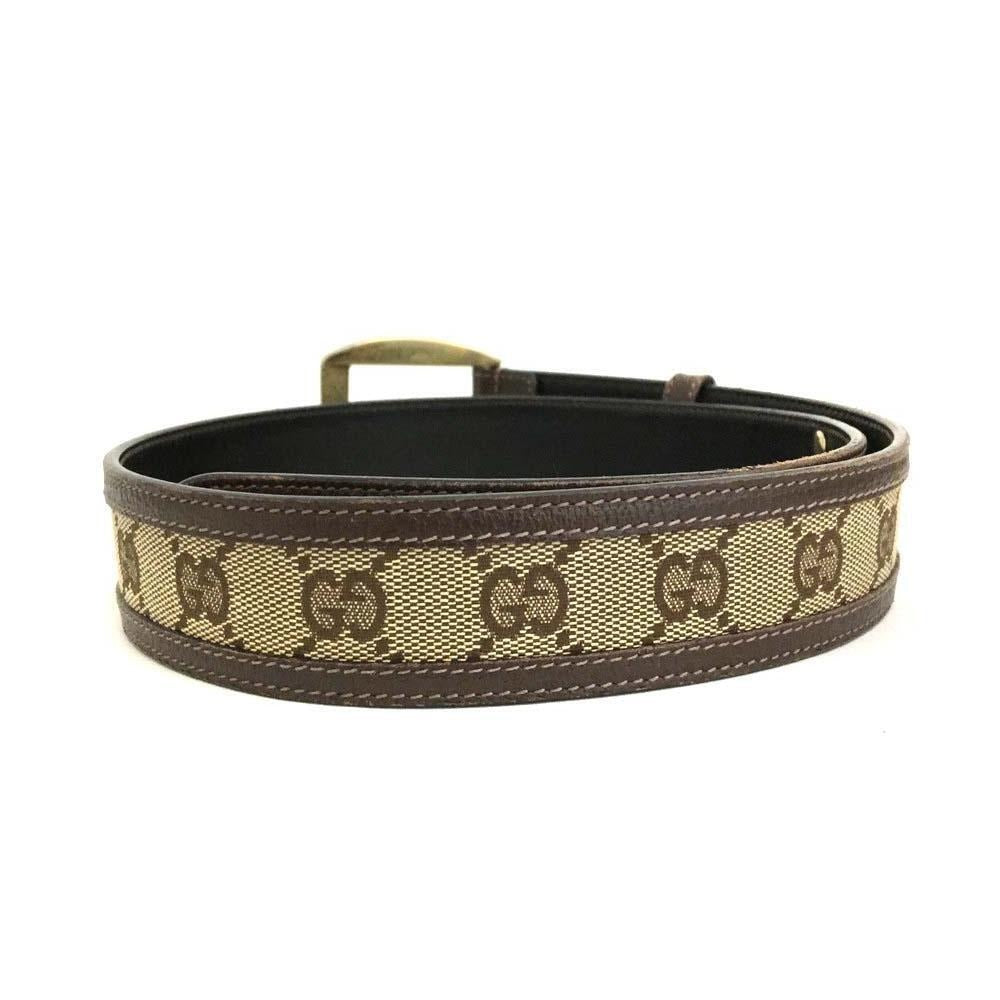 Vintage brown Guccissima leather belt with a gold G buckle